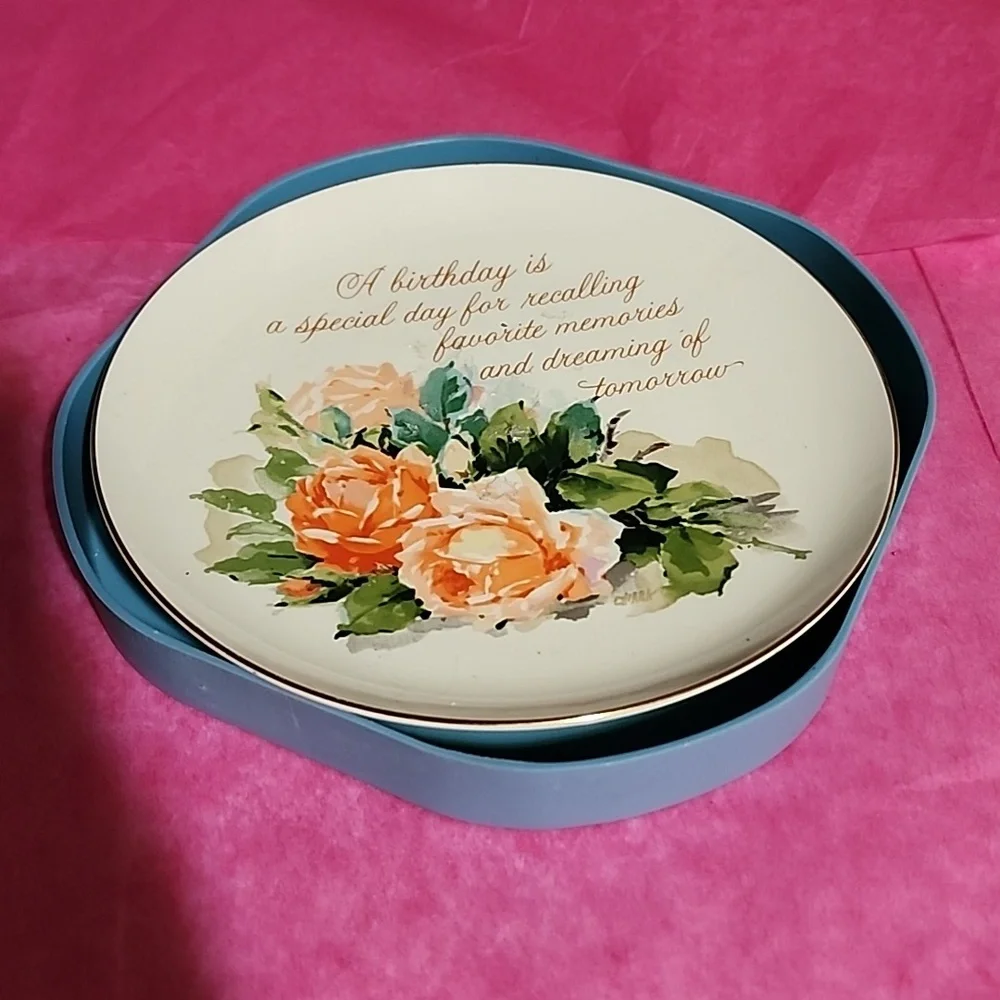 VINTAGE AMERICAN GREETINGS LASTING MEMORIES GENUINE PORCELINE PLATE . - Picture 1 of 5